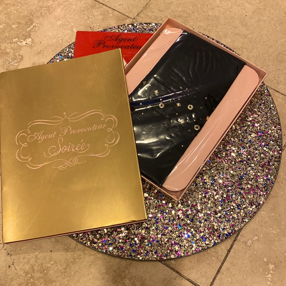 New Boxed Ginger Agent Provocateur Soirée Jeweled black tights
